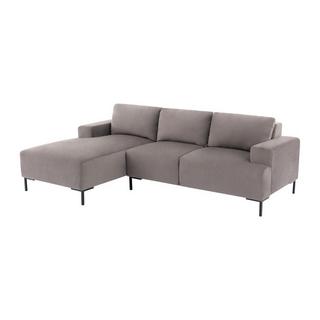 Vente-unique Ecksofa - Ecke links - Samt - Grau - MADALENI  