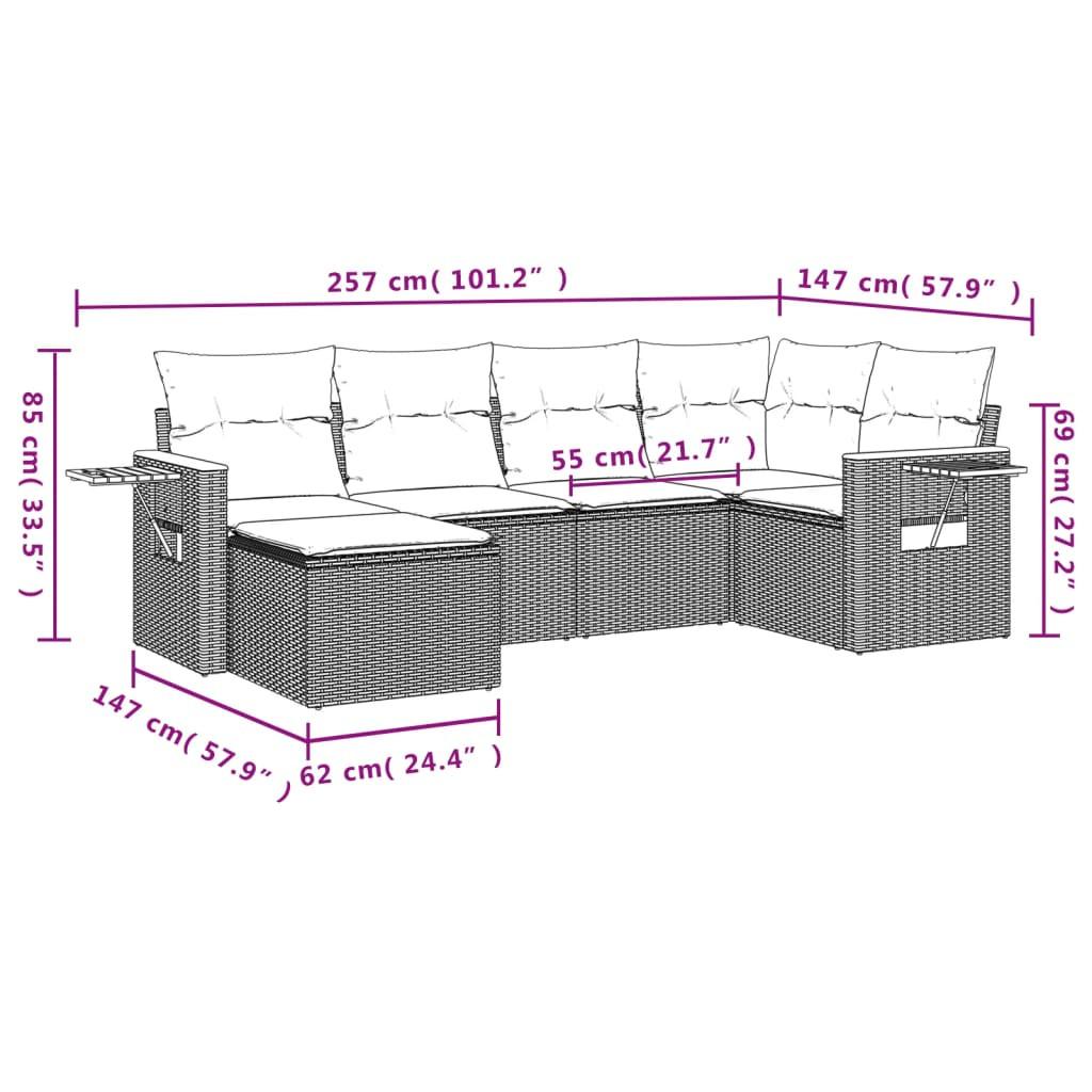 VidaXL Ensemble de canapés de jardin rotin synthétique  