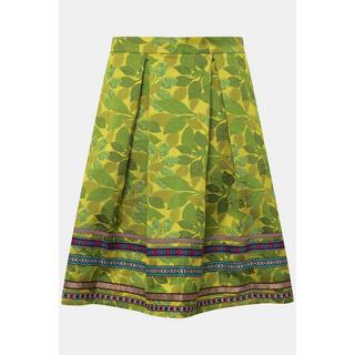 Ulla Popken Rock A-Linie Jacquard Blütenmuster Zierbänder  