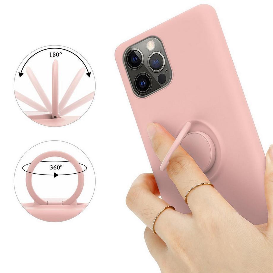 Cadorabo  Hülle für Apple iPhone 12  12 PRO TPU Silikon mit Ring Liquid 