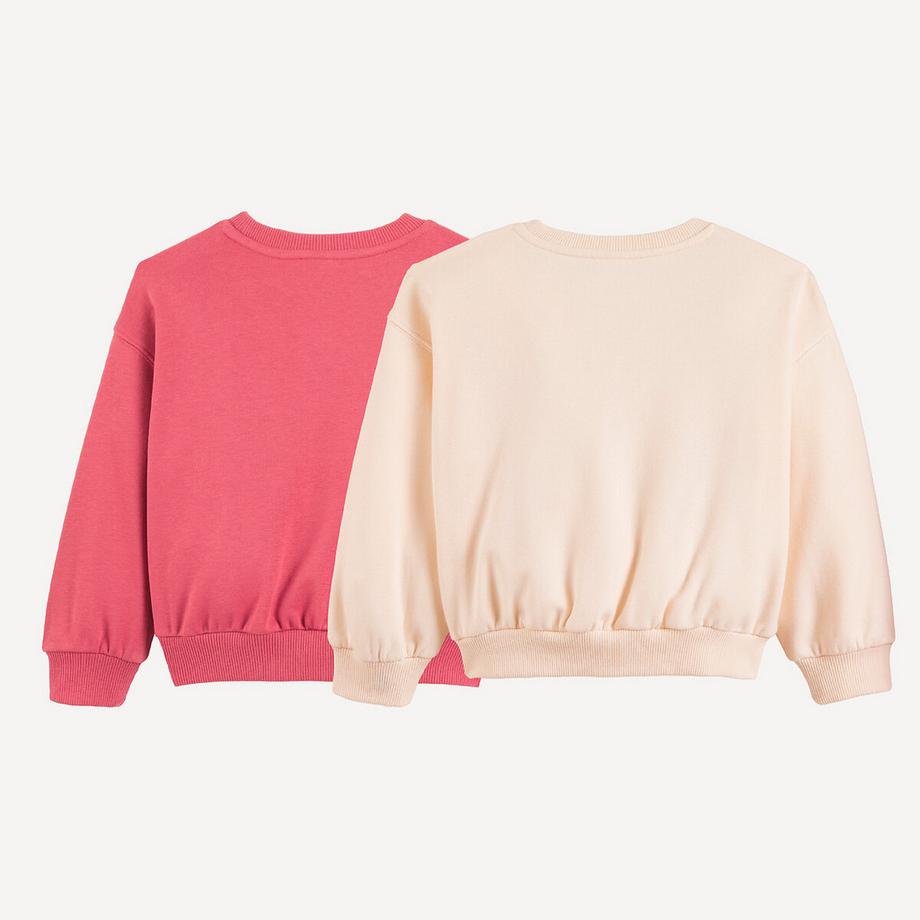 La Redoute Collections  Lot de 2 sweats col rond en molleton 