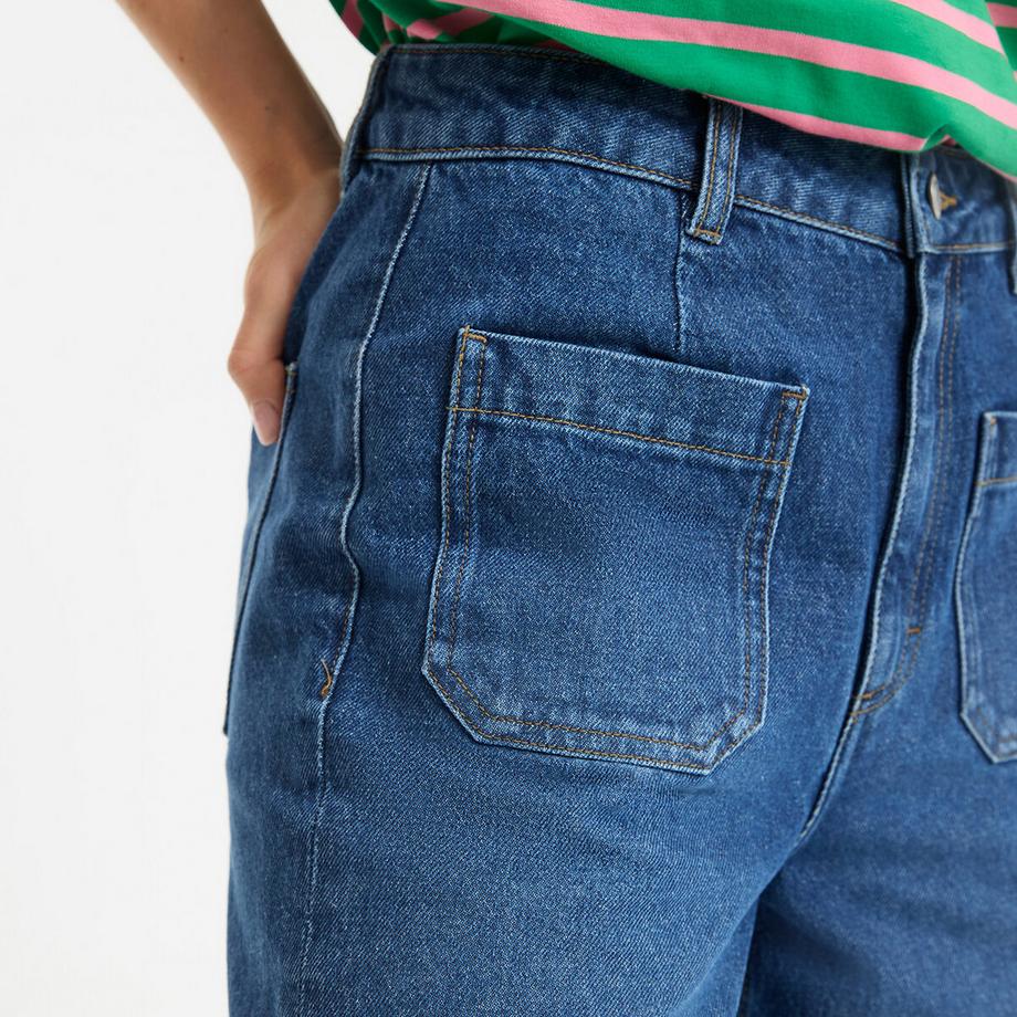 La Redoute Collections Jean Large Denim Longueur 7/8  