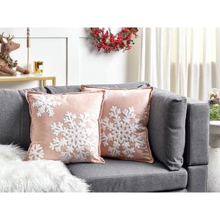 Beliani Dekokissen 2er Set aus Samtstoff Modern MURRAYA  