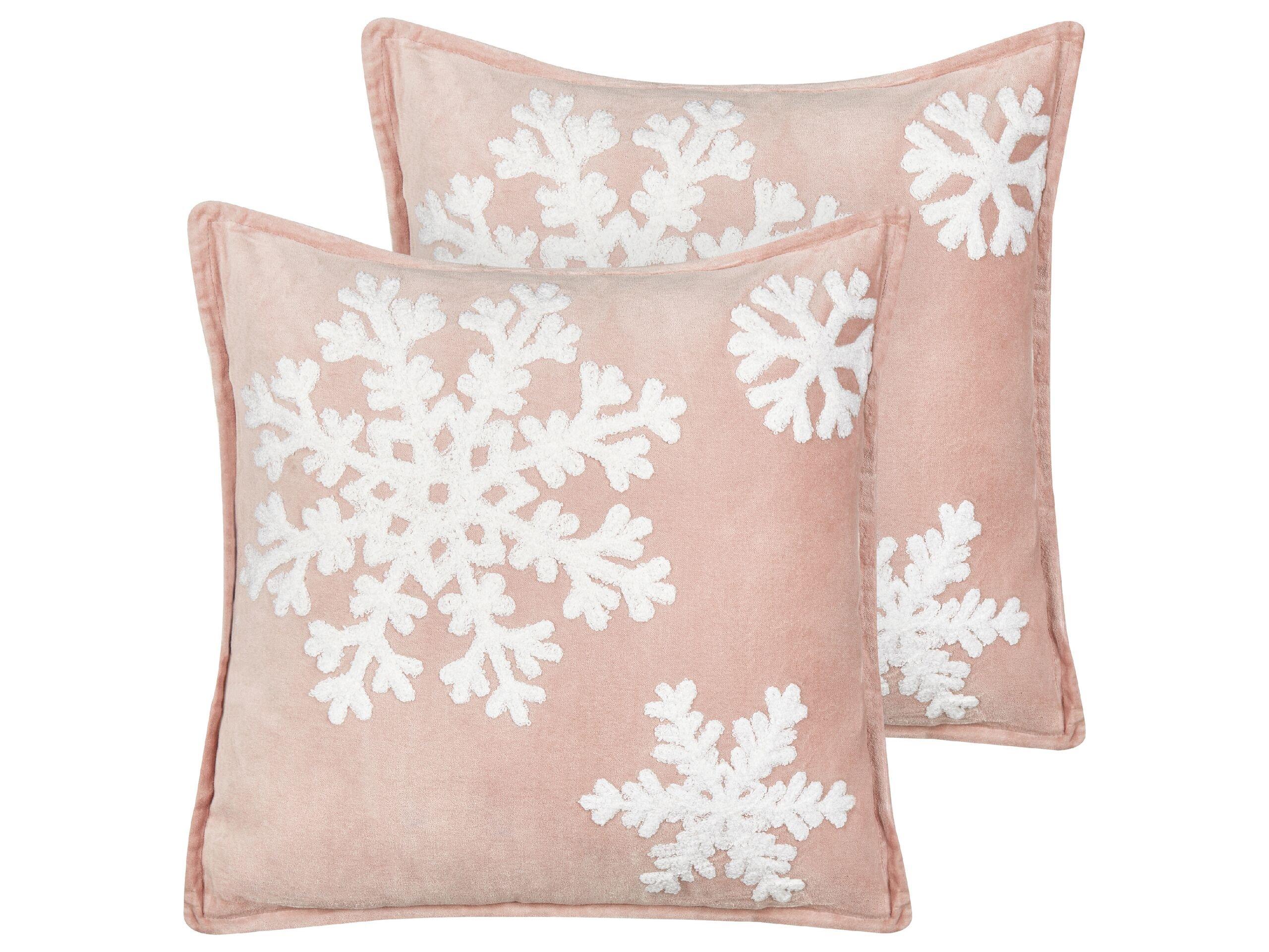 Beliani Dekokissen 2er Set aus Samtstoff Modern MURRAYA  