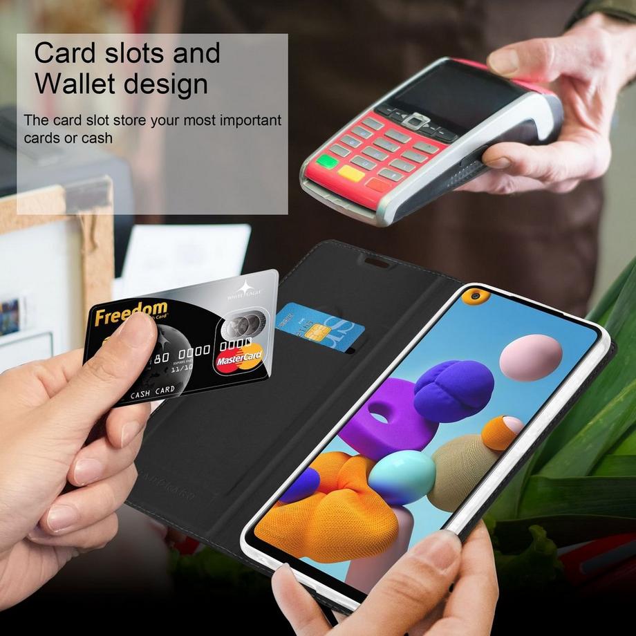 Cadorabo  Hülle für Samsung Galaxy A21s Magnetverschluss, Kartenfach 