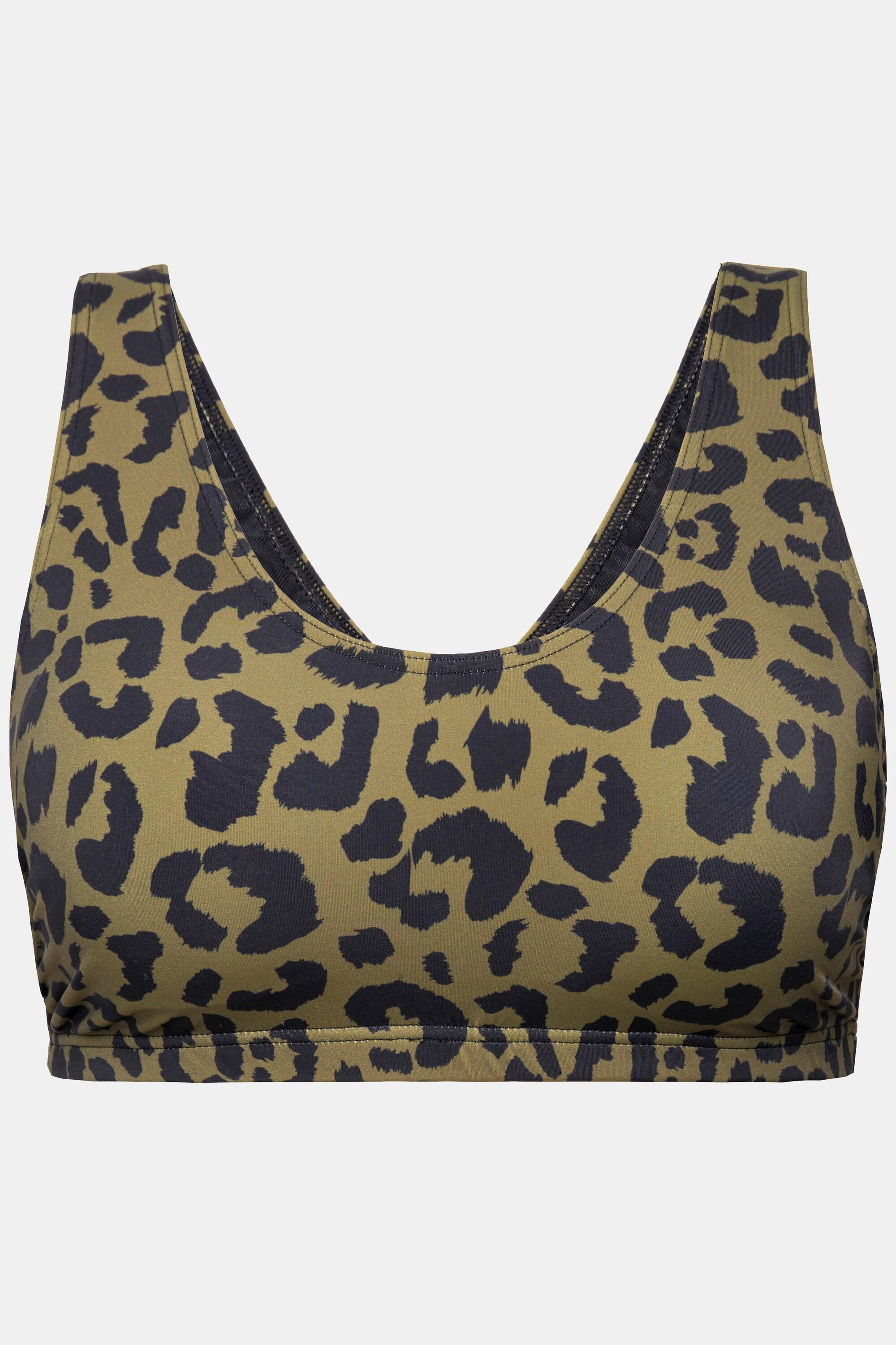 Studio Untold  Top del bikini con coppe morbide, design leopardato e scollo a V 