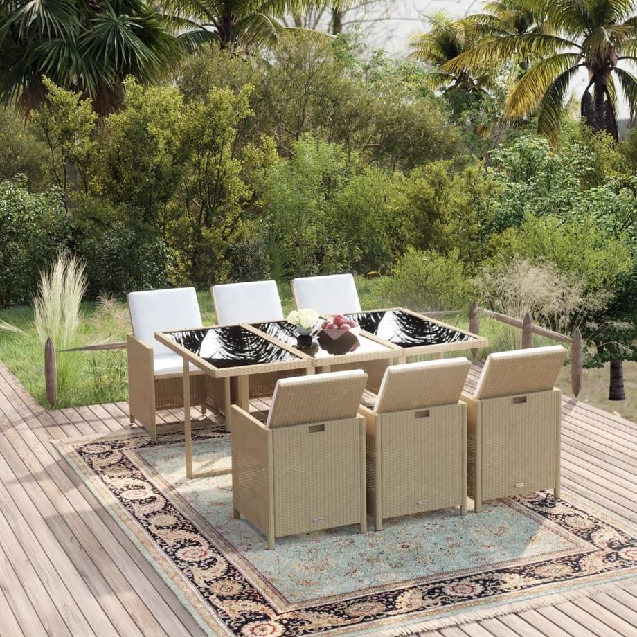 VidaXL Ensemble à dîner de jardin rotin synthétique  