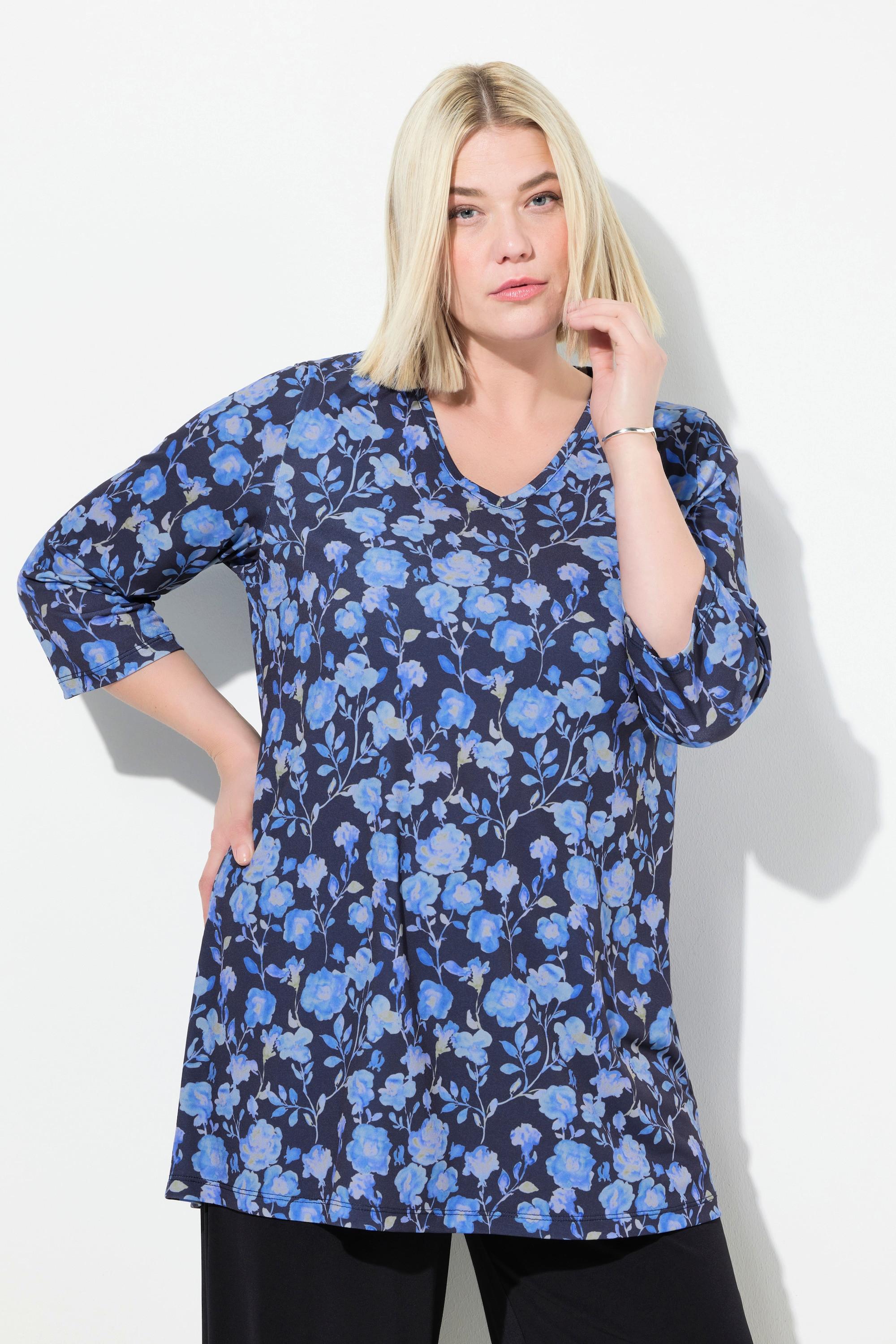 Ulla Popken Maglia lunga stampa floreale  