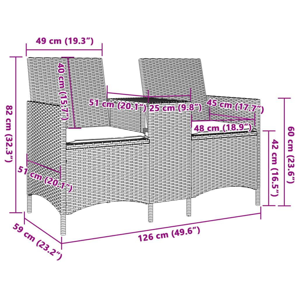 VidaXL Canapé de jardin rotin synthétique  