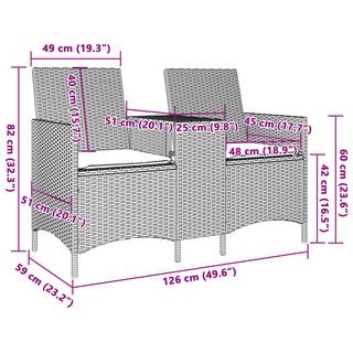 VidaXL Canapé de jardin rotin synthétique  