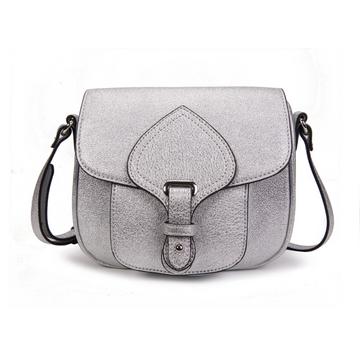 Sac en cuir porté bandoulière new petite gibecière Emelyne argent