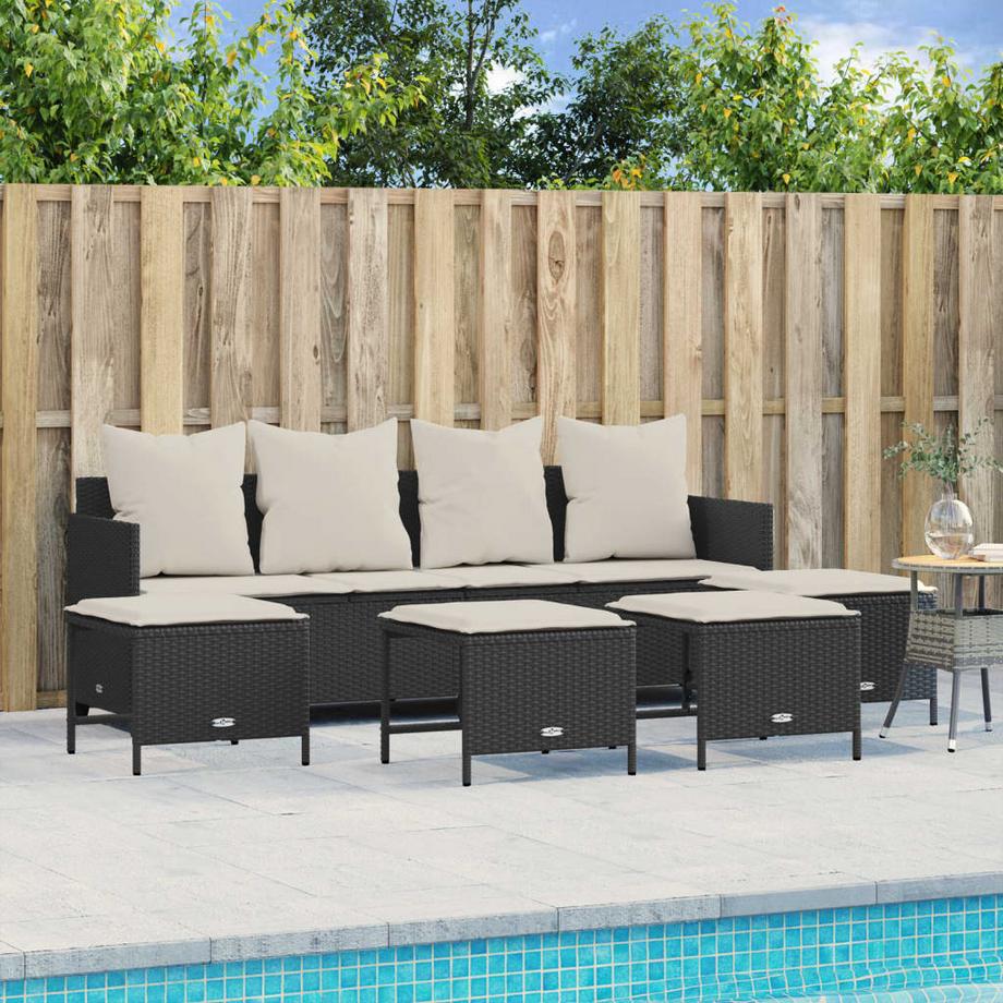 VidaXL set divano da giardino Polirattan  