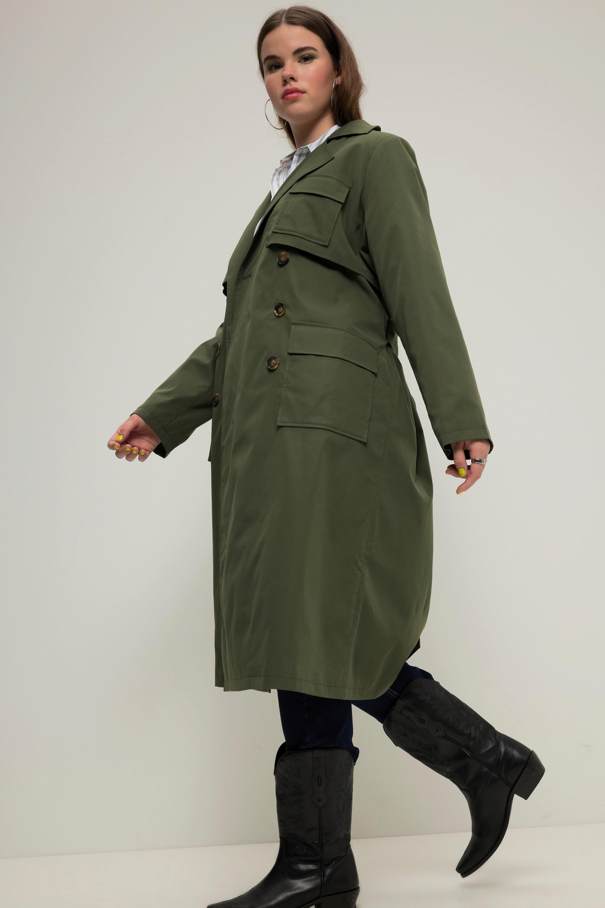 Studio Untold  Trenchcoat, Utility-Style, 4 Taschen, Revers, doppelreihig 