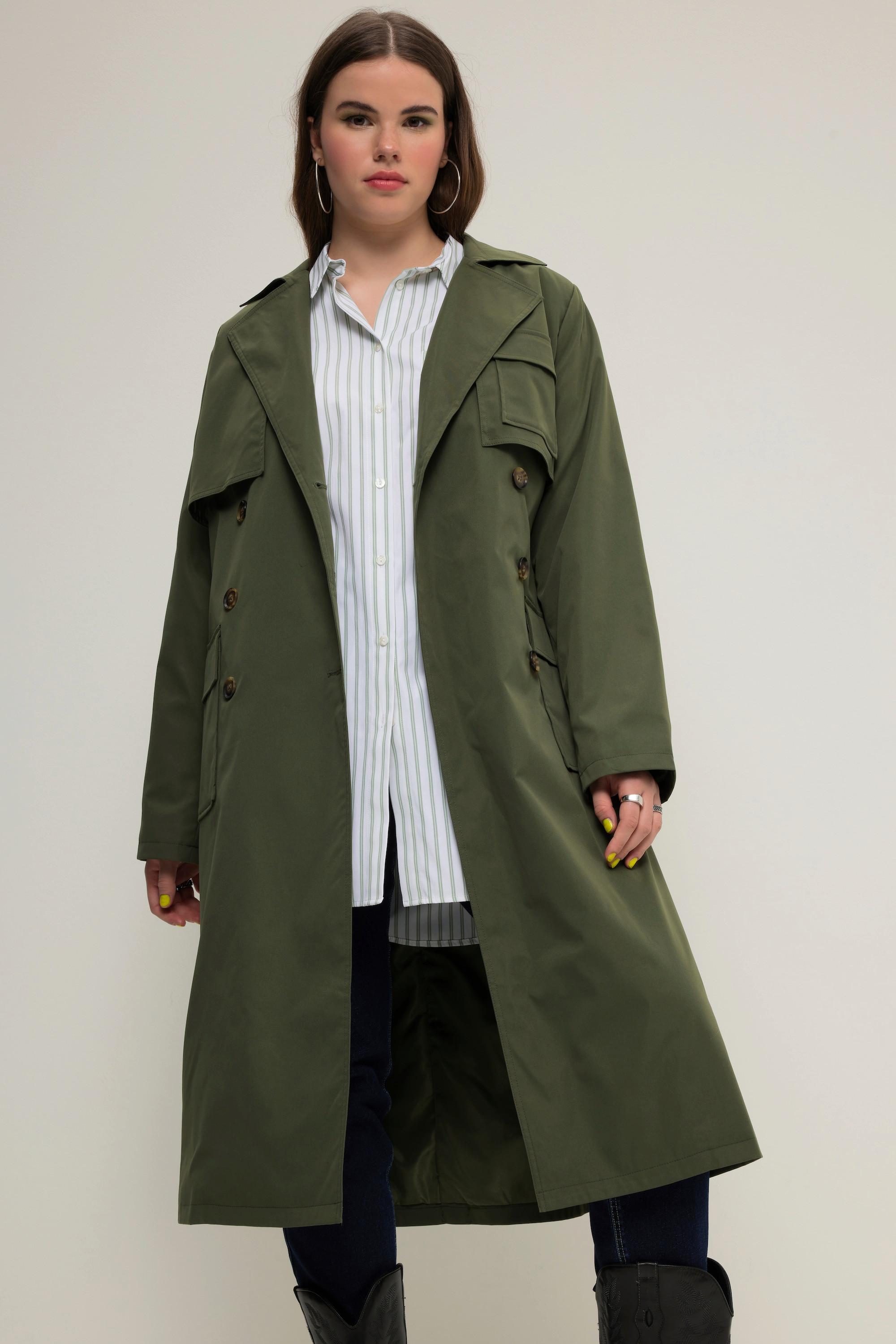 Studio Untold  Trenchcoat, Utility-Style, 4 Taschen, Revers, doppelreihig 