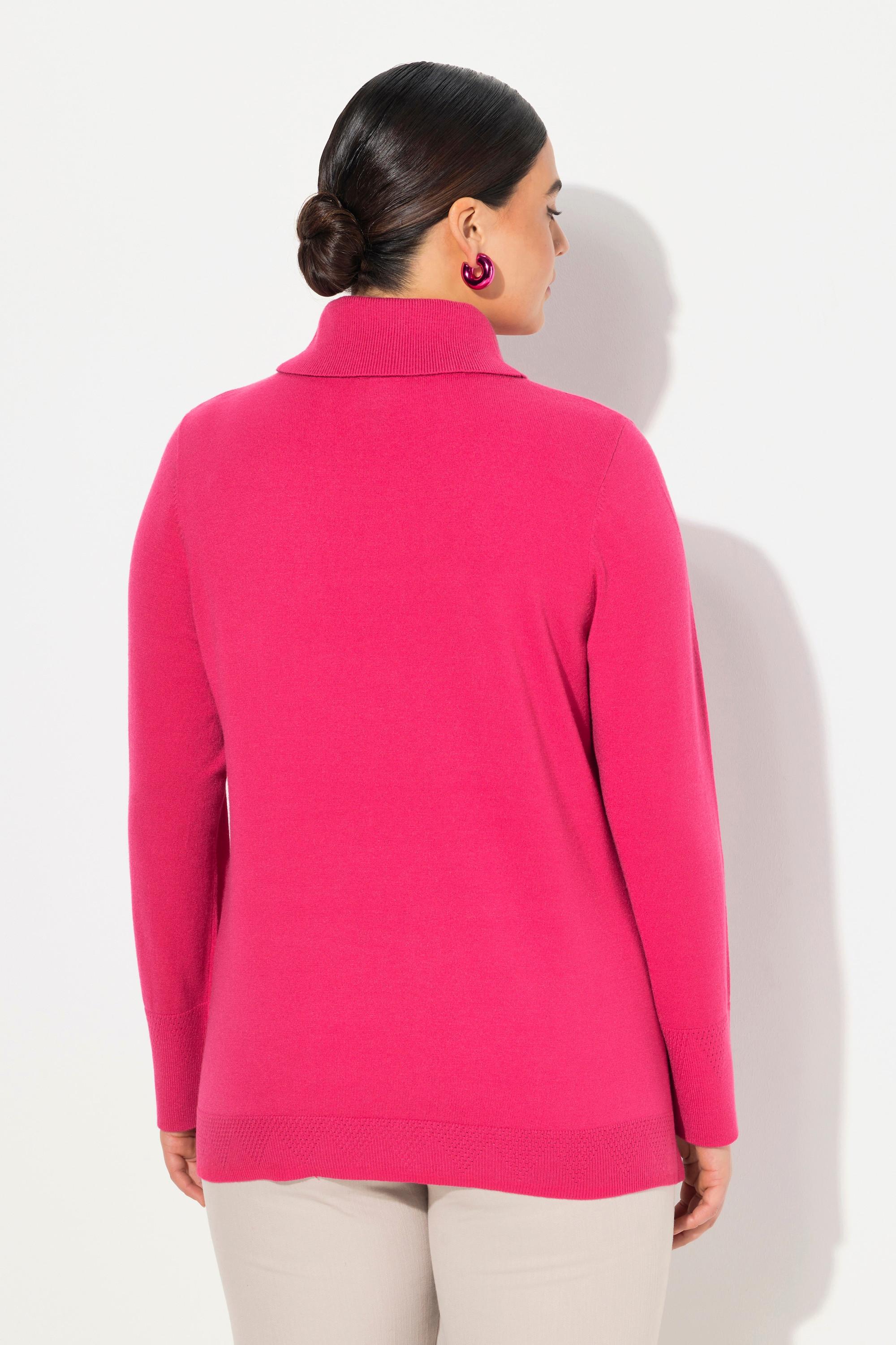 Ulla Popken  Rollkragenpullover, breite Rippbündchen, Langarm 