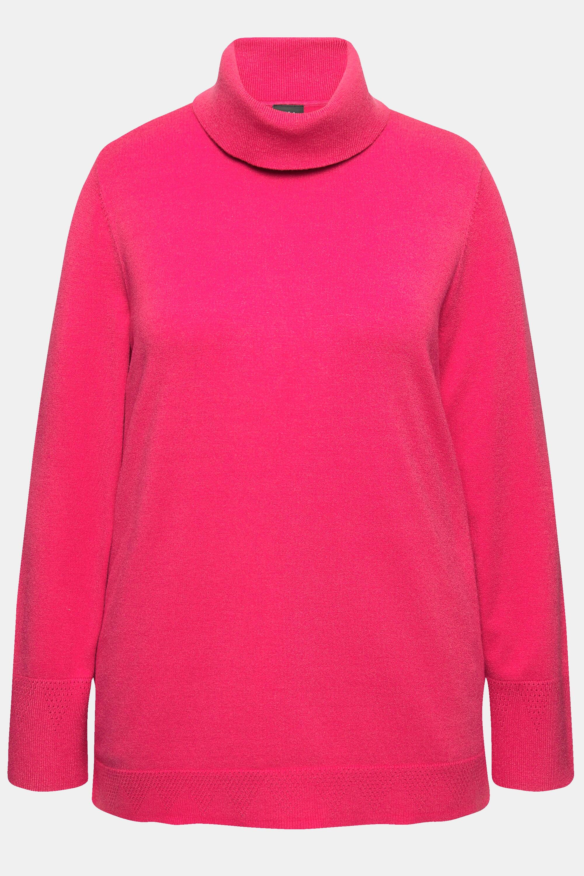 Ulla Popken  Rollkragenpullover, breite Rippbündchen, Langarm 