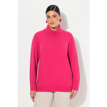 Rollkragenpullover, breite Rippbündchen, Langarm