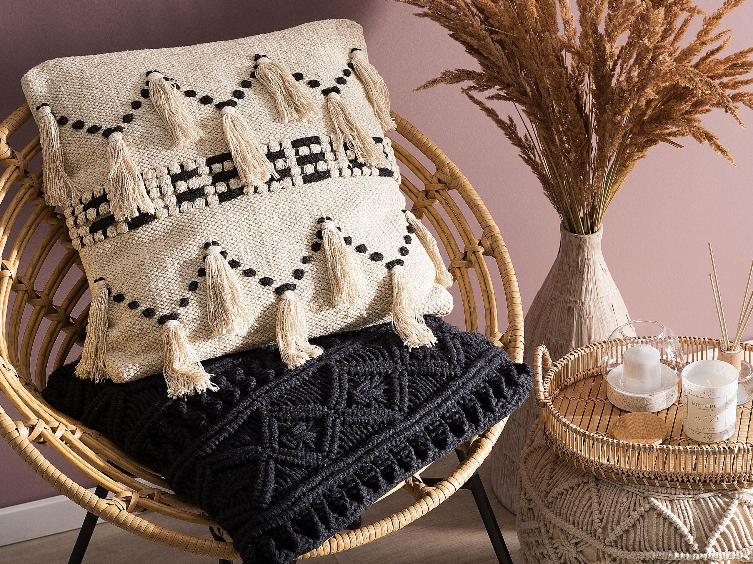 Beliani Cuscino decorativo en Cotone Boho THONDI  