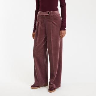 La Redoute Collections Pantalon large à plis en velours côtelé  