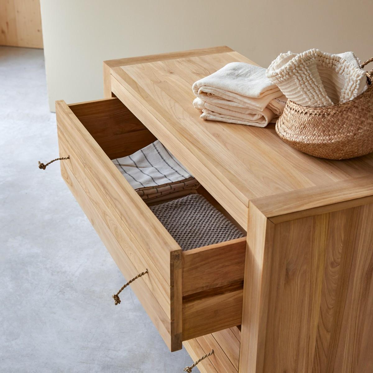 Tikamoon Commode en teck massif Minimalys  