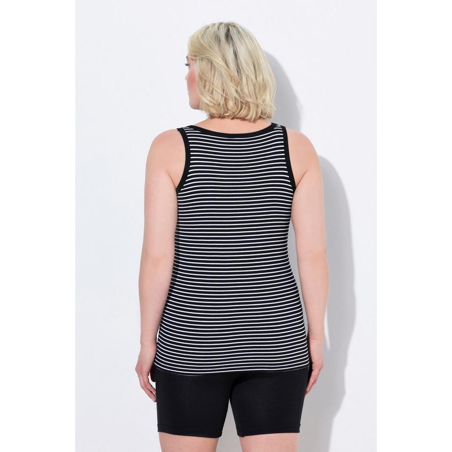 Ulla Popken Débardeur à rayures Soutien-gorge intégré Décolleté rond  