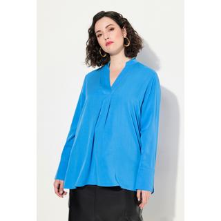 Ulla Popken Tunica A-Line Collo Alto Scollo a V Maniche Lunghe  