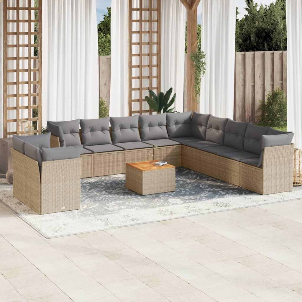 VidaXL set divano da giardino Polirattan  