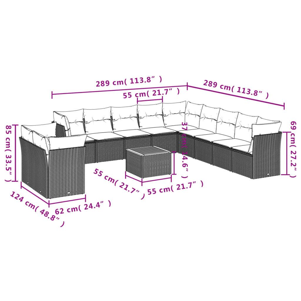 VidaXL set divano da giardino Polirattan  