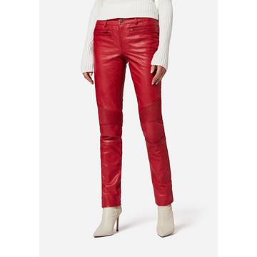 Pantaloni in pelle da donna Donna, con elementi da biker