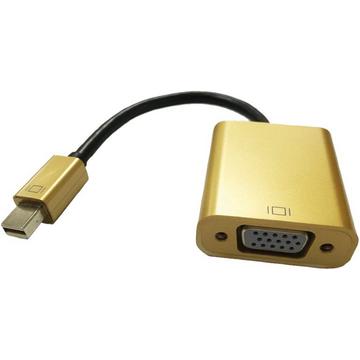 ROLINE 12.88.3171 cavo e adattatore video 0,1 m Mini DisplayPort VGA (D-Sub) Nero, Oro