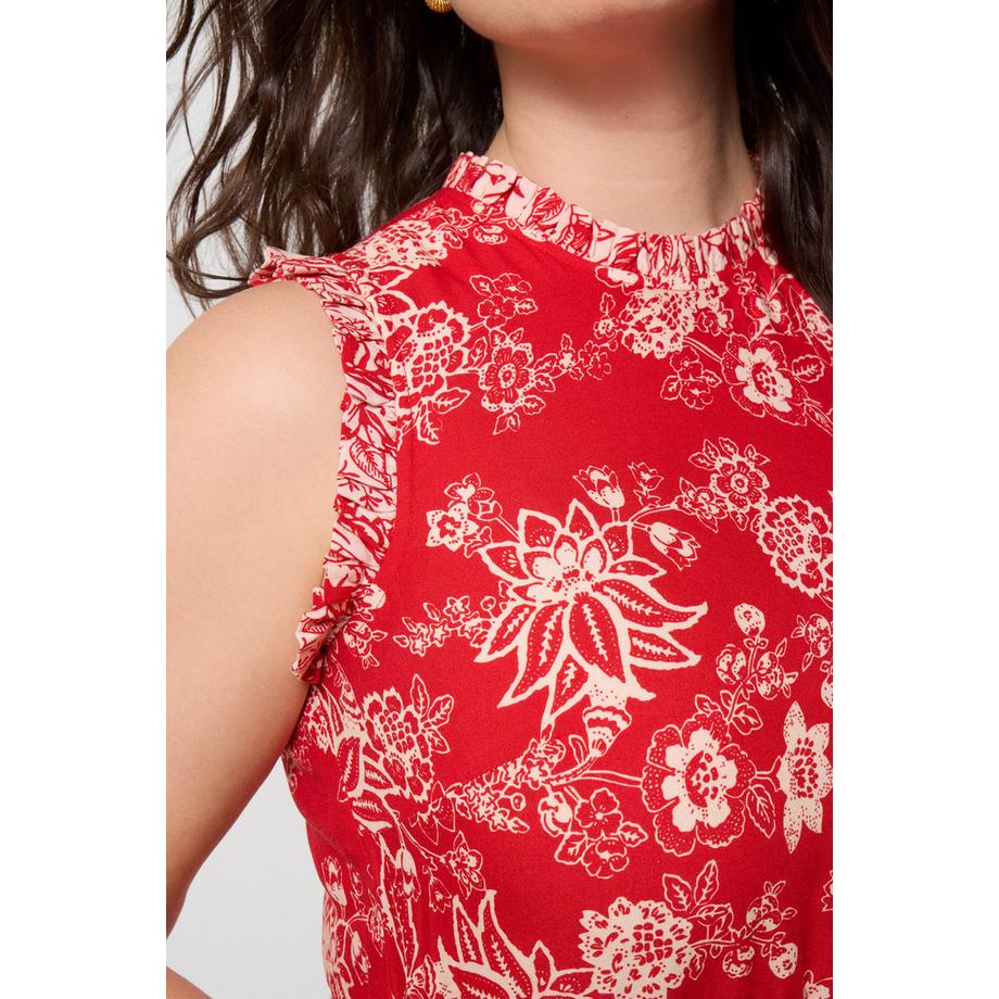 Joe Browns  Robe Maxi Florale avec Col à Volants et Imprimé Bordure 