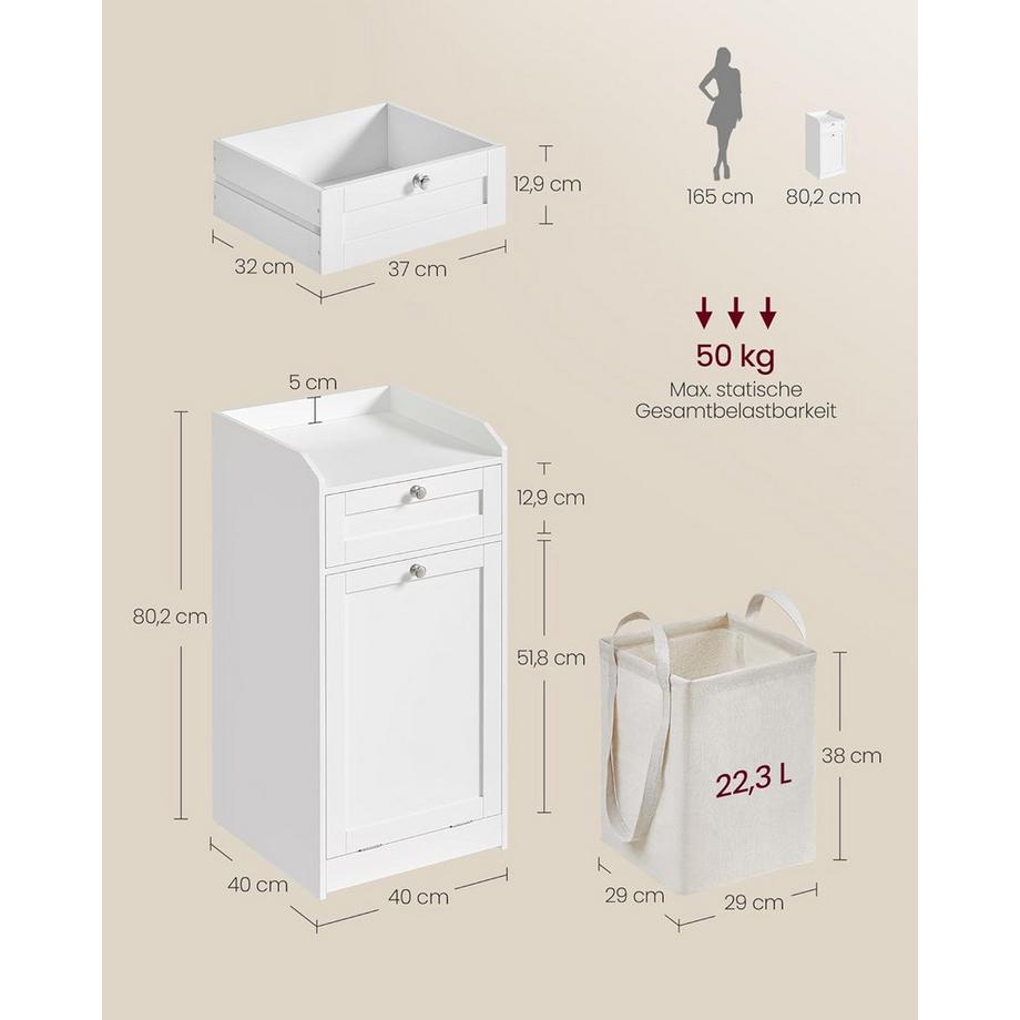 Songmics Armoire de salle de bain avec panier à linge  