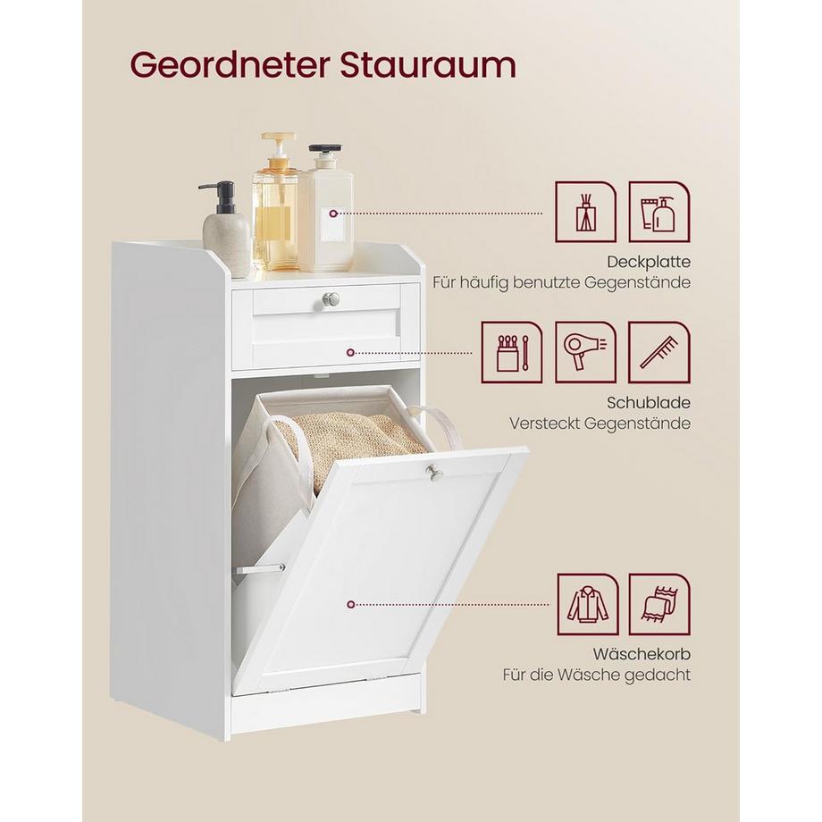 Songmics Armoire de salle de bain avec panier à linge  