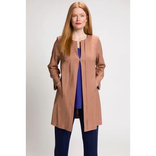 Ulla Popken  Longjacke, A-Linie, Zierfalten, Rundhals, Stretchleinen 