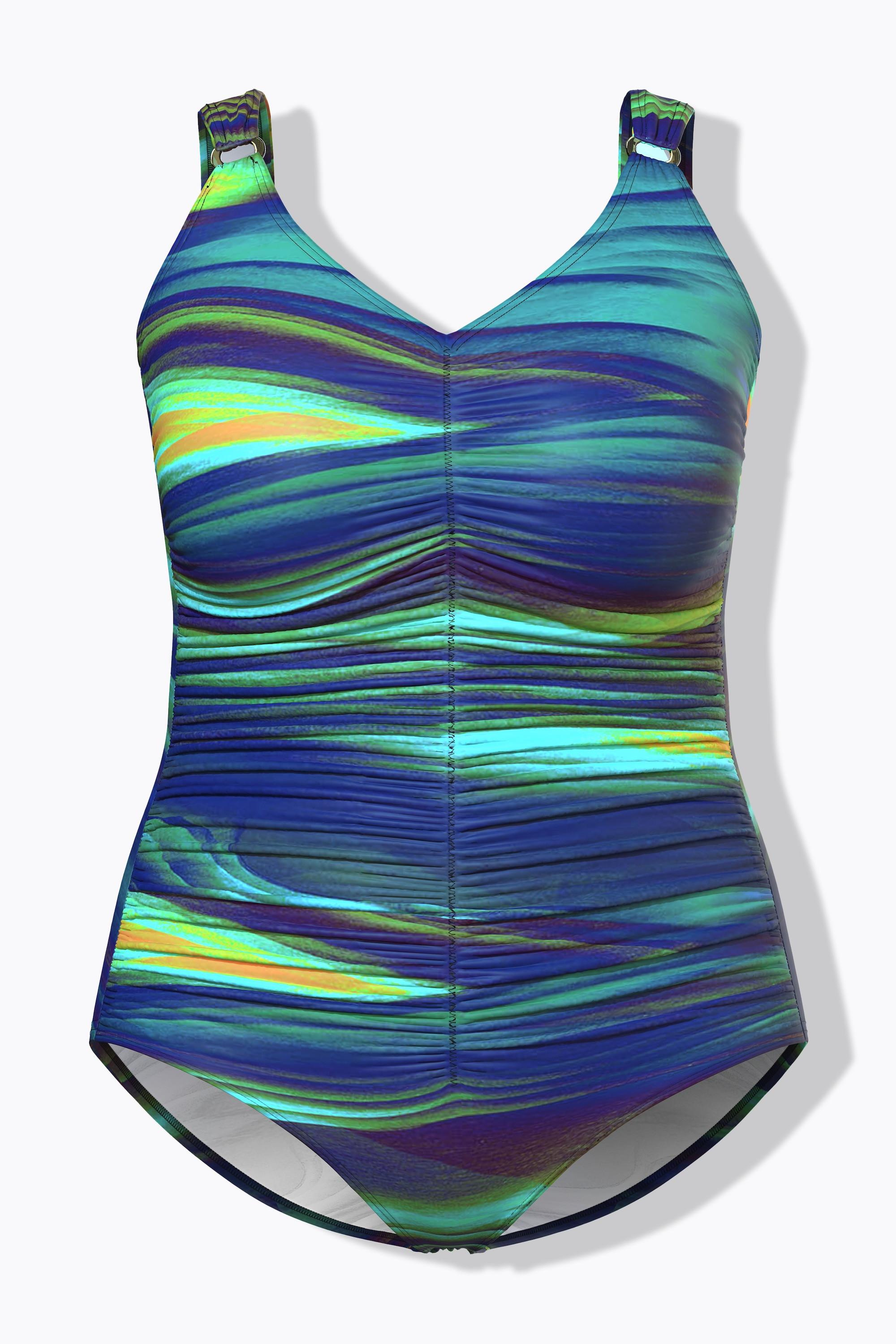 Ulla Popken Costume da bagno Drappeggio Coppe Morbide Riciclato  