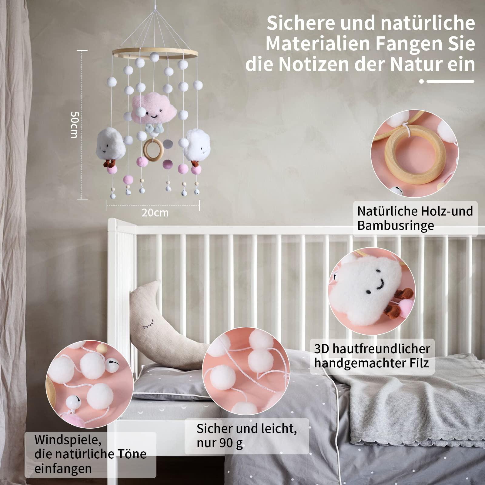 Activity-board  Baby-Mobile aus Holz für das Babybett, Windspiel für die Kinderzimmerdekoration 