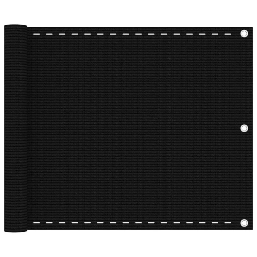 Paravento Da Balcone Nero 75x600 Cm In Hdpe Vidaxl