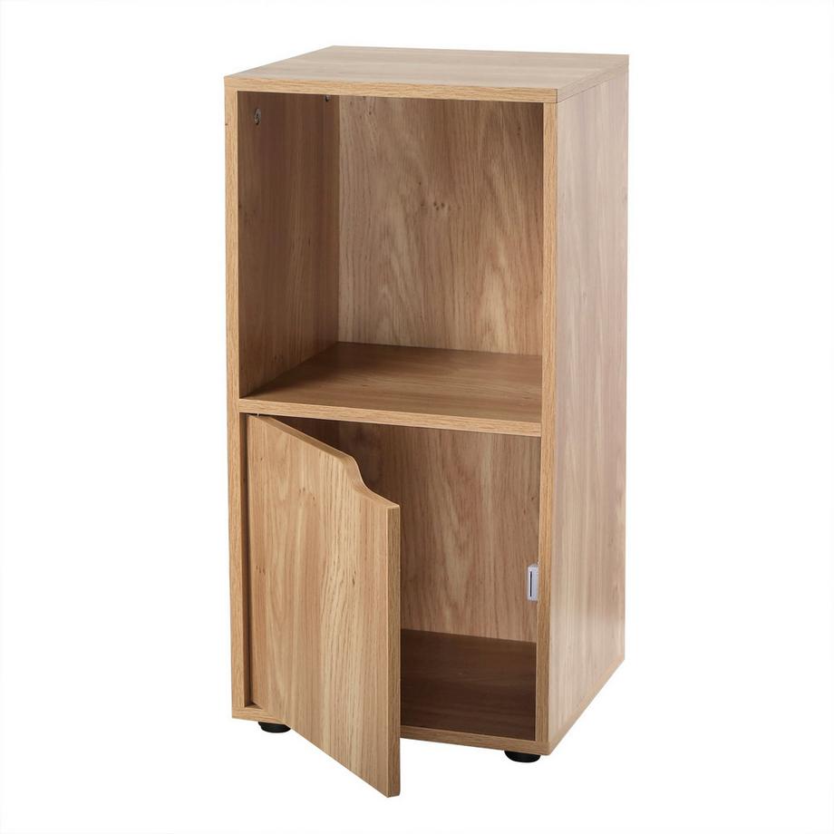 Calicosy Table de chevet 2 cases décor bois 1 porte - Modu  