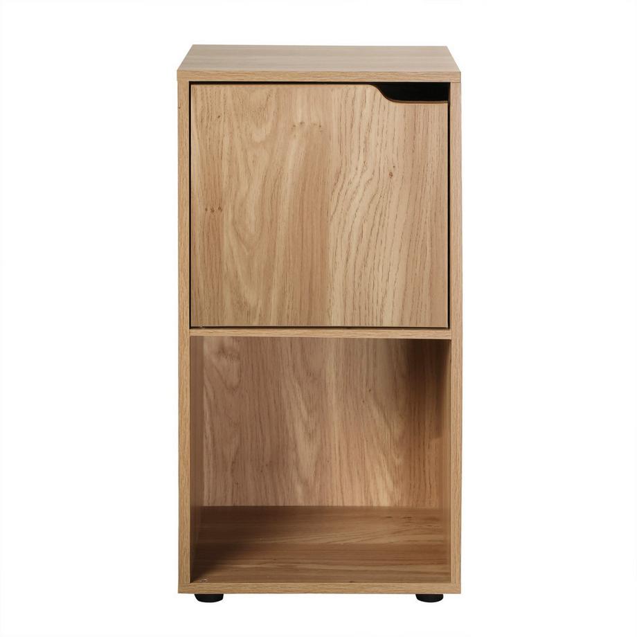 Calicosy Table de chevet 2 cases décor bois 1 porte - Modu  