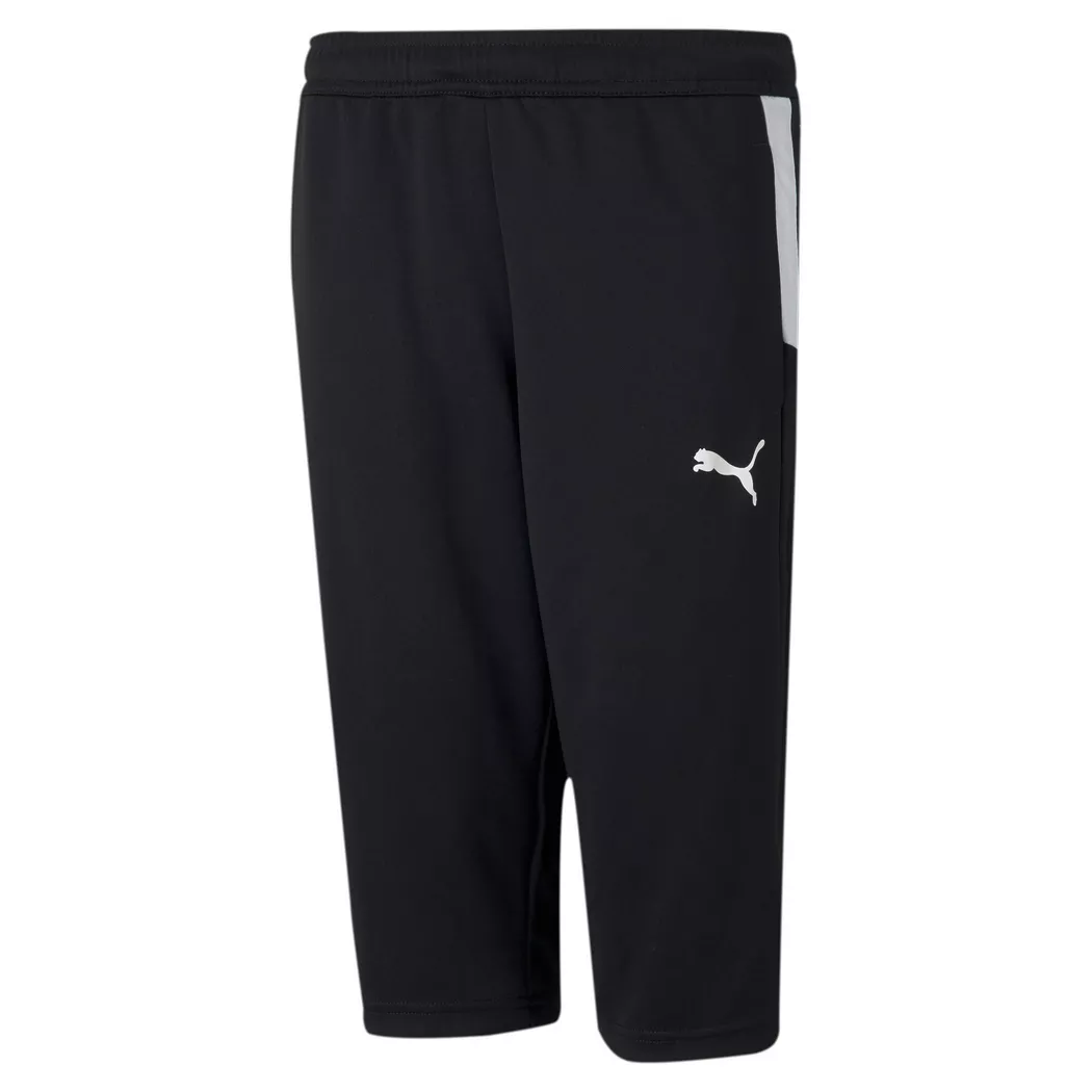 Puma - pantaloni 3/4 per bambini team liga training, 10A, Nero/Bianco