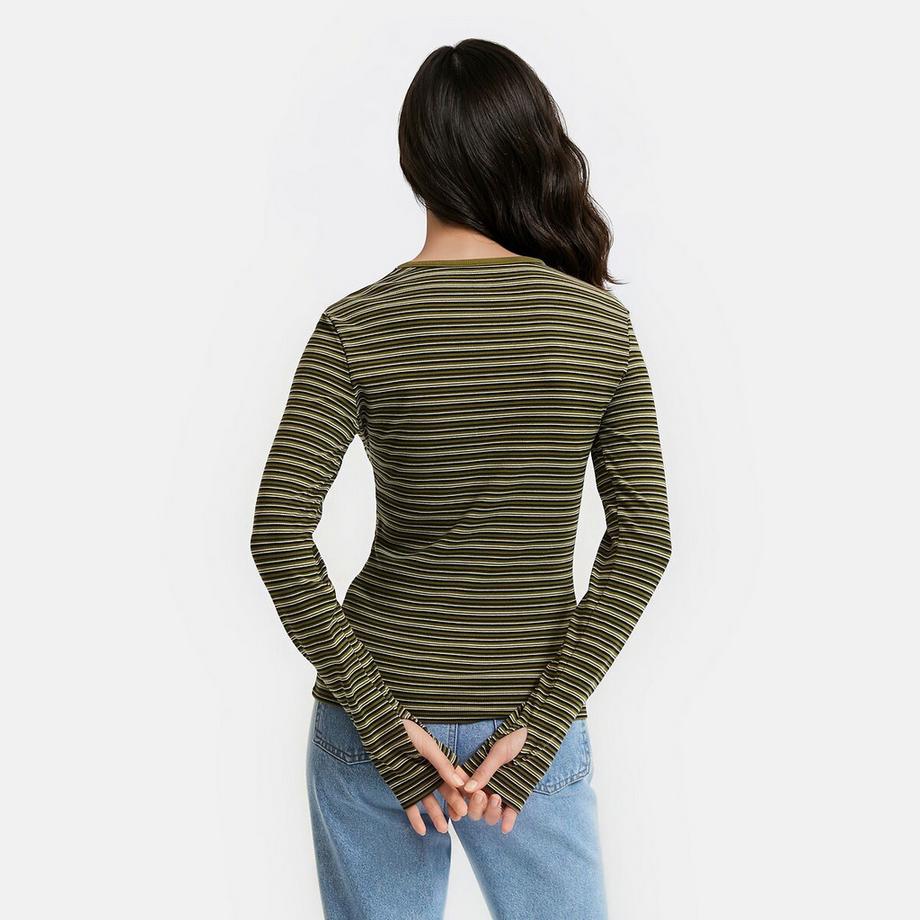 La Redoute Collections  Tshirt rayé côtelé avec mitaines 