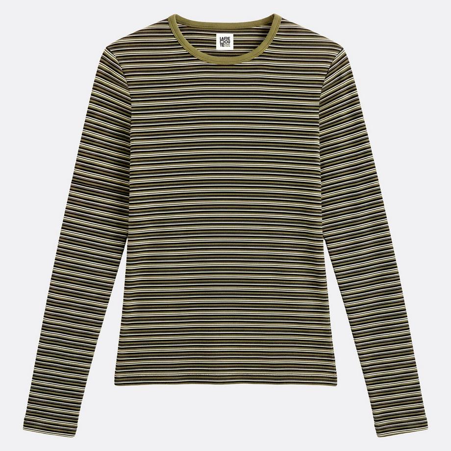 La Redoute Collections  Tshirt rayé côtelé avec mitaines 