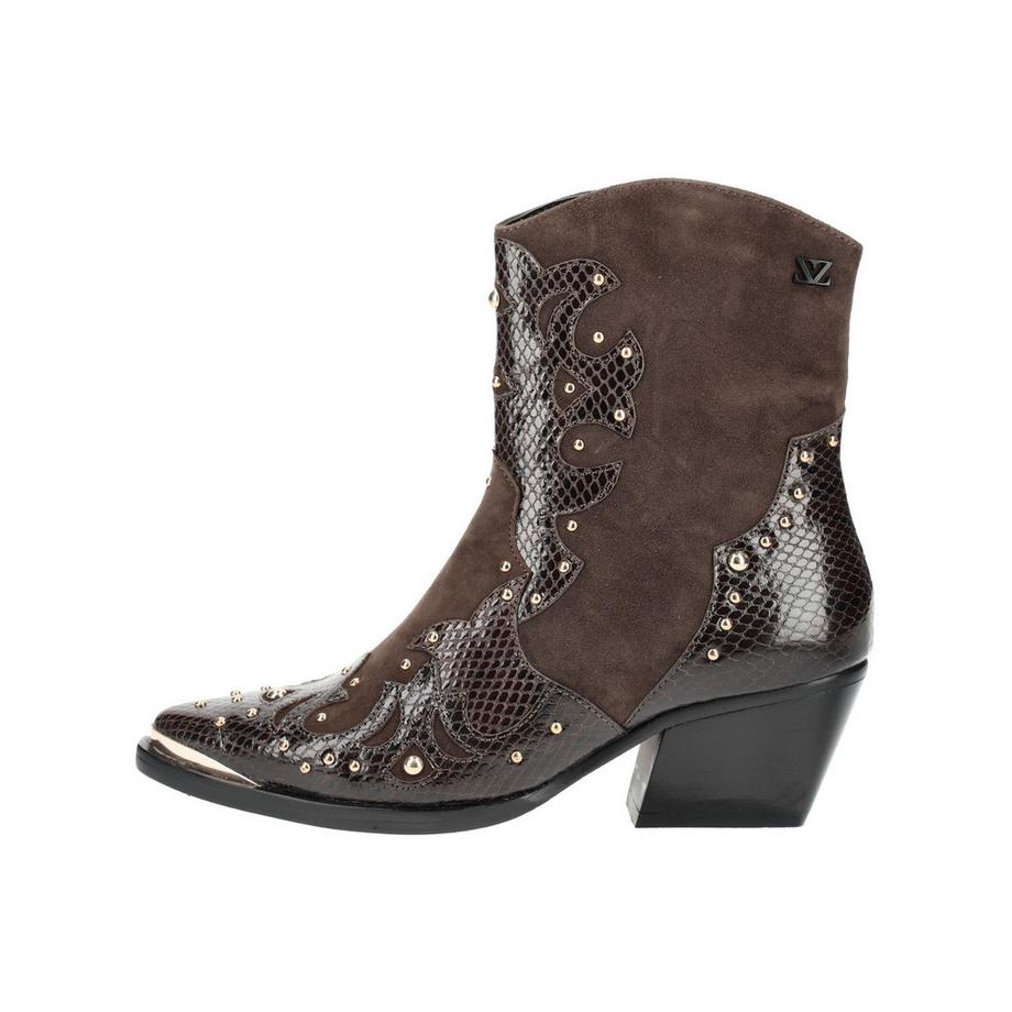 Lazamani Bottines à imprimé serpent et clous  