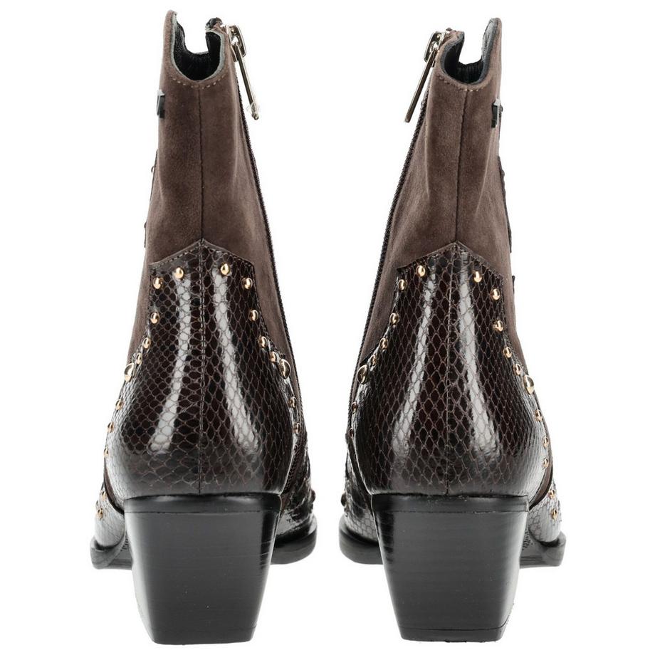Lazamani Bottines à imprimé serpent et clous  