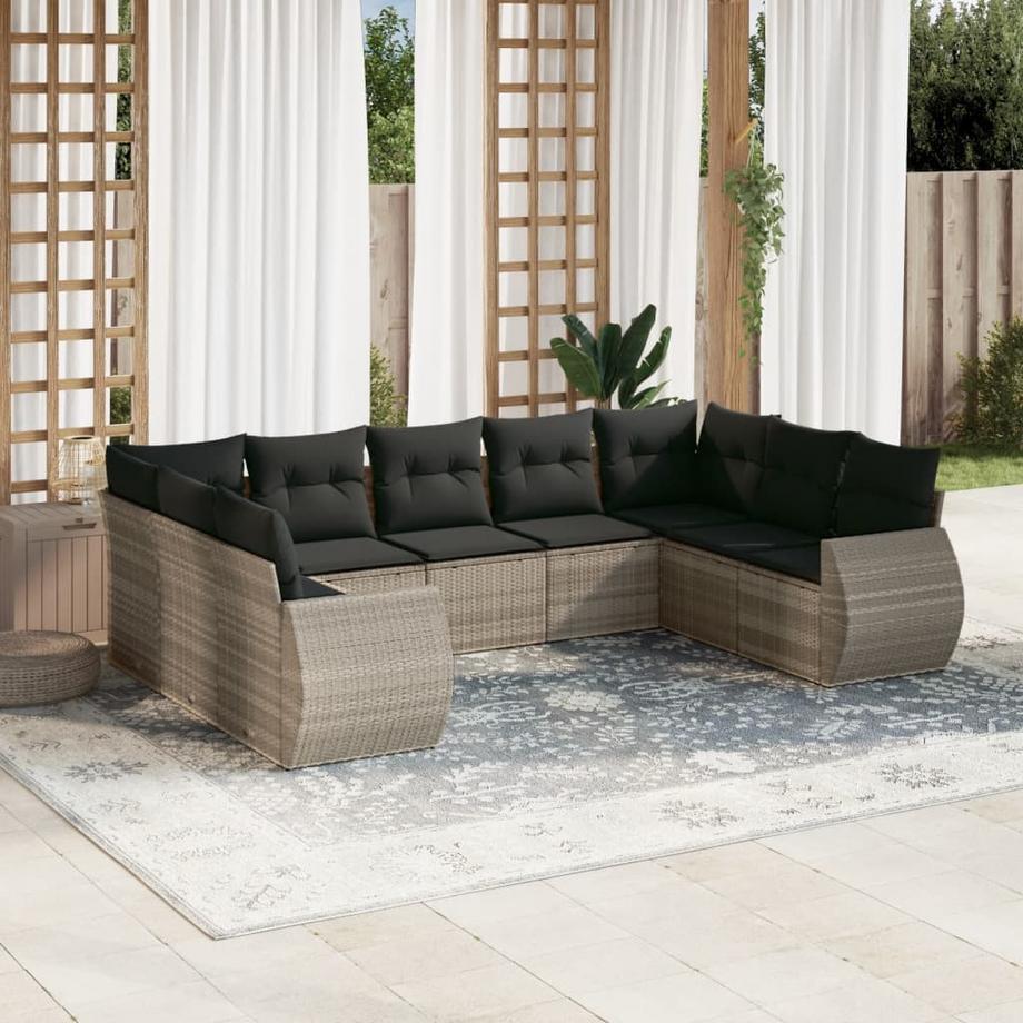 VidaXL Ensemble de canapés de jardin rotin synthétique  