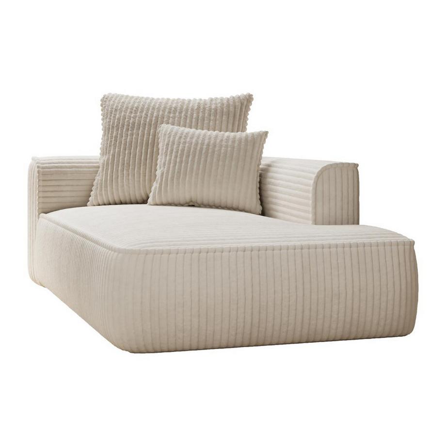 Vente-unique Penisola a destra in Velluto a coste grosse Beige  - PINETA  