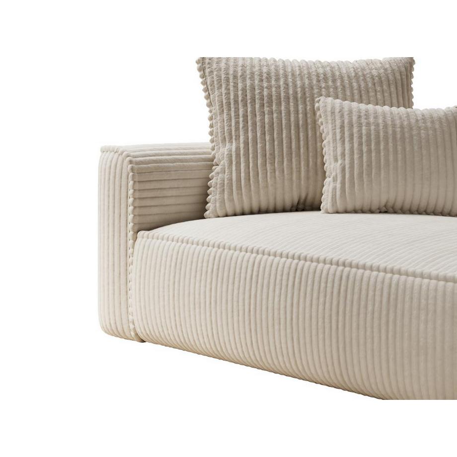 Vente-unique Penisola a destra in Velluto a coste grosse Beige  - PINETA  