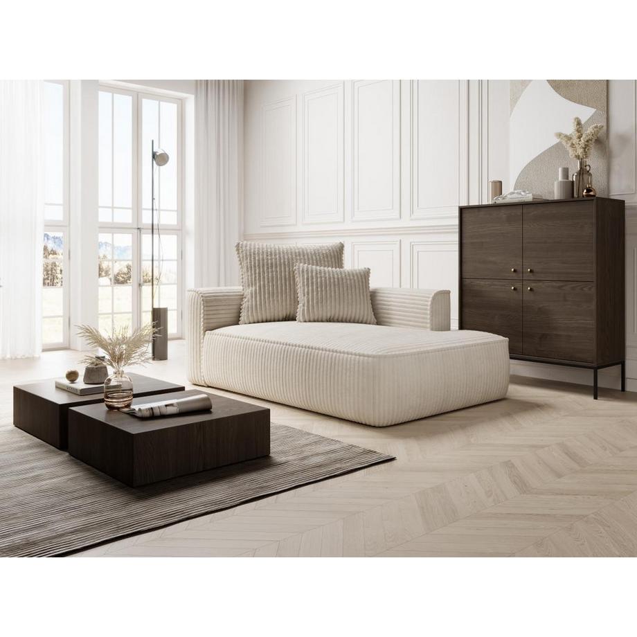 Vente-unique Penisola a destra in Velluto a coste grosse Beige  - PINETA  