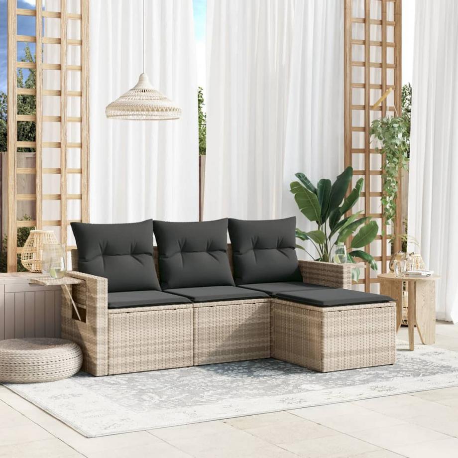 VidaXL Ensemble de canapés de jardin rotin synthétique  