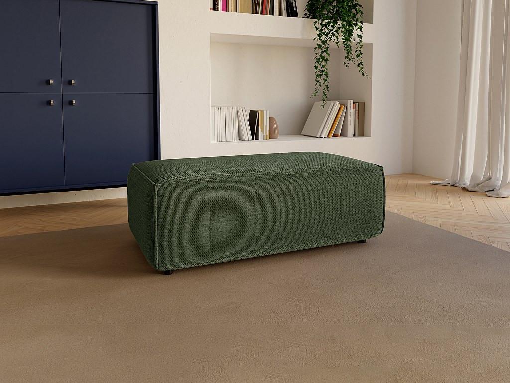 Vente-unique Hocker - Strukturstoff - Grün - AMELIA  